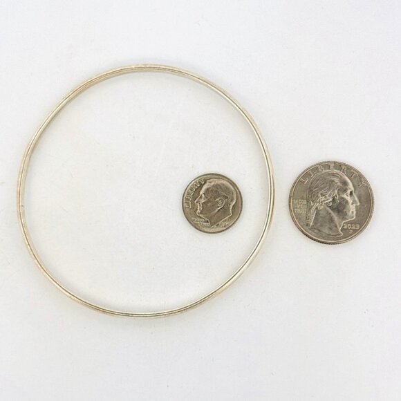 Vintage Estate Sterling Silver Bangle Bracelet 3.98mm Stackable, 15.3 Grams - Picture 4 of 8